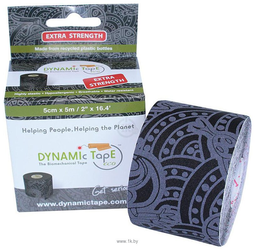 Фотографии Dynamic Tape DT50TTEB (5 см x 5 м, черный/серое тату)