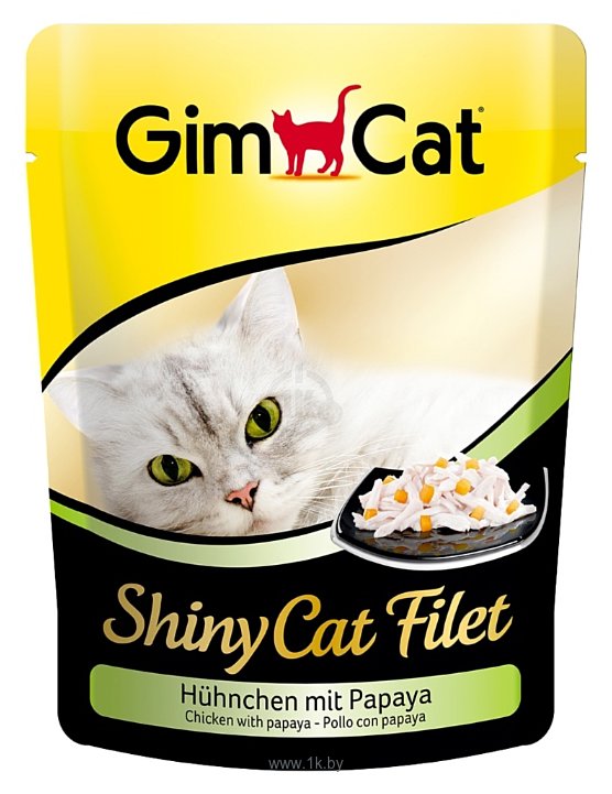 Фотографии GimCat ShinyCat Filet цыпленок с папайей (0.07 кг) 1 шт.
