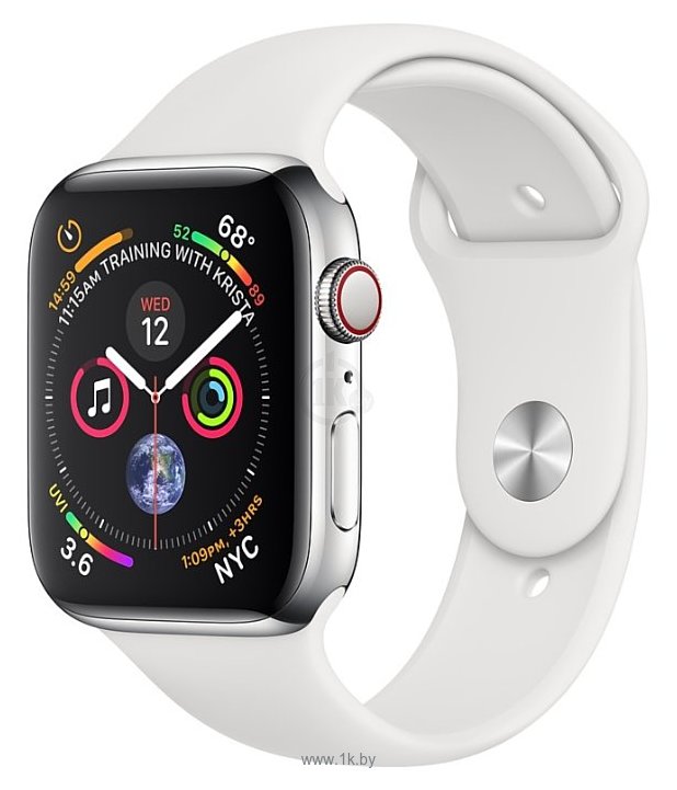 Фотографии Apple Watch Series 4 GPS + Cellular 44mm Stainless Steel Case with Sport Band
