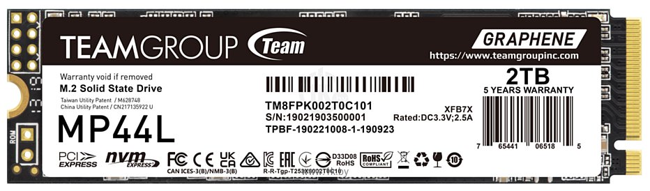 Фотографии Team MP44L 2TB TM8FPK002T0C101