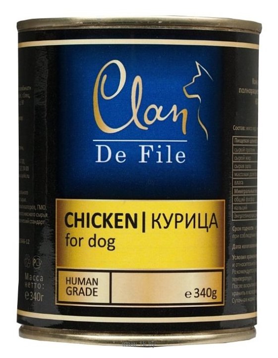 Фотографии CLAN (0.34 кг) 6 шт. De File Курица для собак