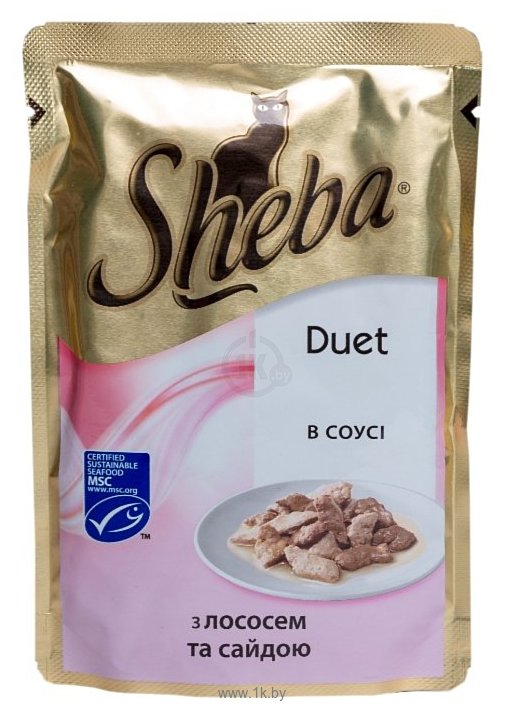 Фотографии Sheba (0.085 кг) 24 шт. Duet с лососем и сайдой в соусе