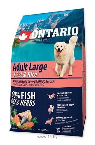 Фотографии Ontario (2.25 кг) Adult Large 7 Fish & Rice