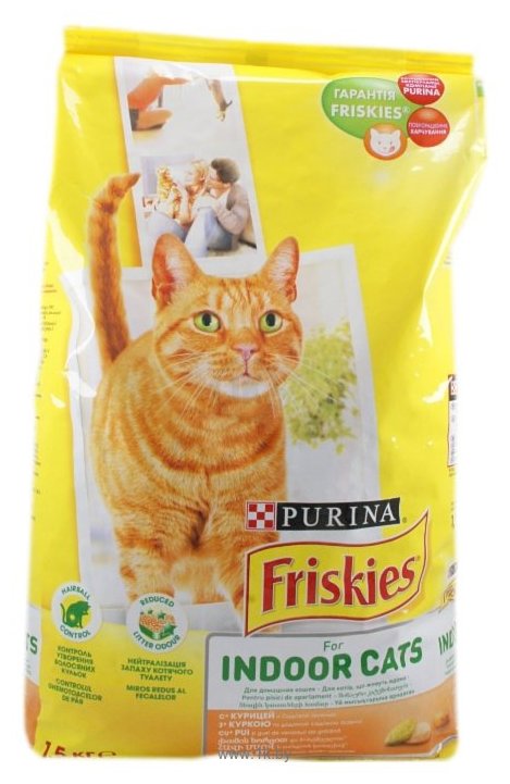 Фотографии Friskies Для домашних кошек с курицей и садовой зеленью (10 кг)