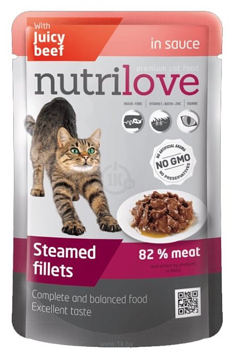 Фотографии nutrilove Cats - Steamed fillets with juicy beef in sauce