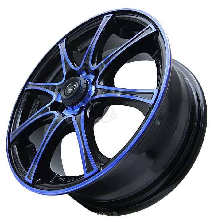 Фотографии Sakura Wheels 360 5.5x14/4x100 D73.1 ET40 Черный с синим
