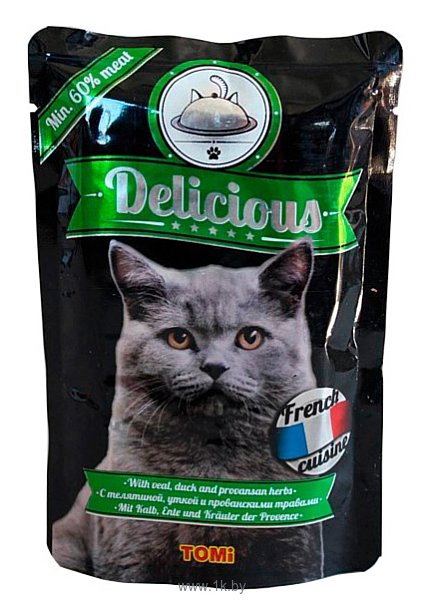 Фотографии ToMi (0.1 кг) 1 шт. Паучи для кошек Delicious - французская кухня