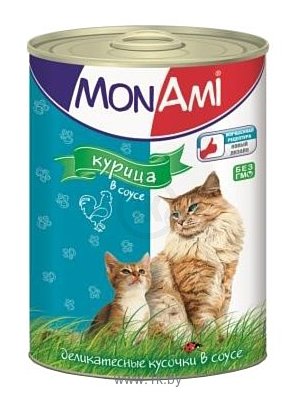 Фотографии MonAmi Кусочки в соусе для кошек Цыпленок (0.415 кг) 1 шт.