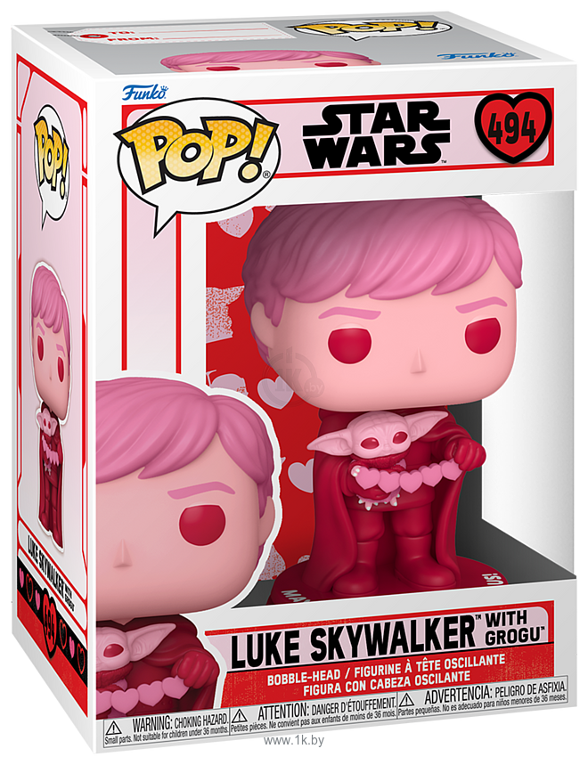 Фотографии Funko POP! Bobble Star Wars. Valentines Luke Skywalker With Grogu F60125