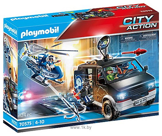 Фотографии Playmobil PM70575 Погоня на вертолете с беглым фургоном