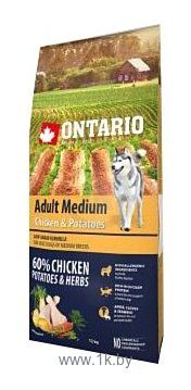 Фотографии Ontario (2.25 кг) Adult Medium Chicken & Potatoes