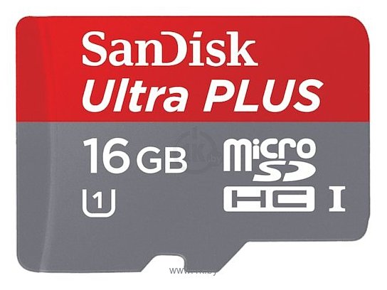 Фотографии SanDisk Ultra PLUS microSDHC Class 10 UHS Class 1 80MB/s 16GB + SD adapter