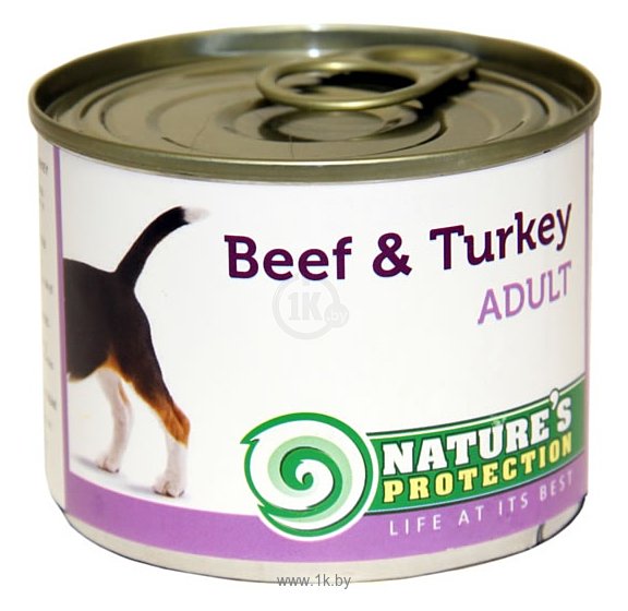 Фотографии Nature's Protection Консервы Dog Adult Beef & Turkey (0.2 кг) 1 шт.