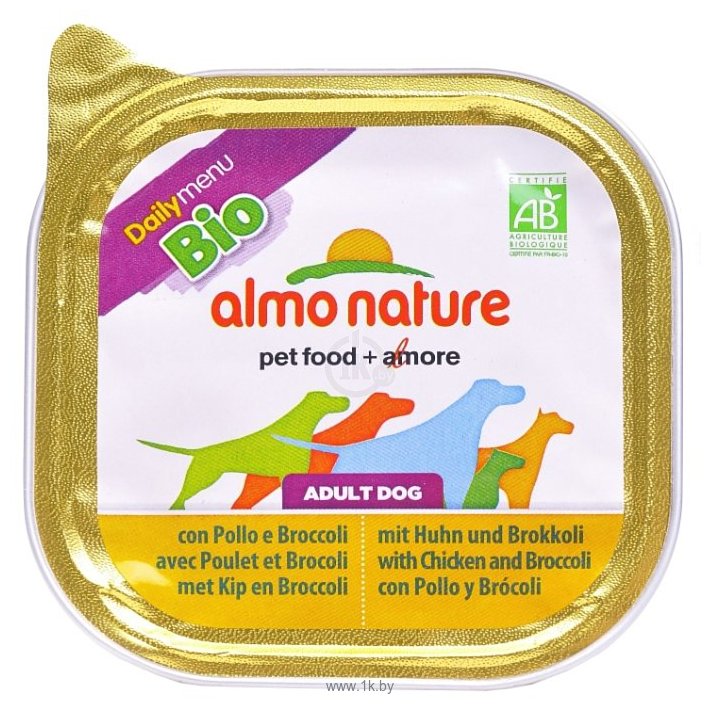 Фотографии Almo Nature (0.3 кг) 9 шт. DailyMenu Bio Pate Adult Dog Chicken and Brocolli