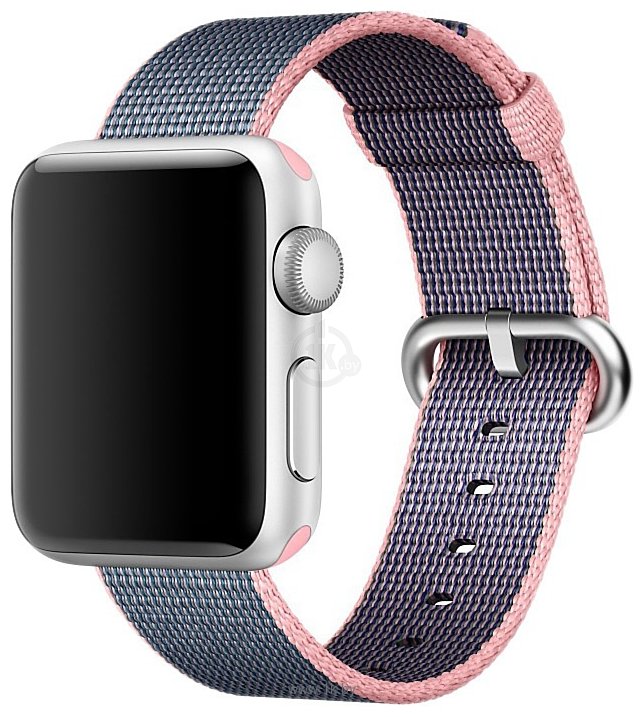 Фотографии Apple из плетеного нейлона 42 мм (светло-розовый/темно-синий) (MNKG2)