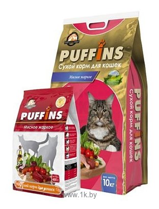 Фотографии Puffins (10 кг) Сухой корм для кошек Мясное жаркое