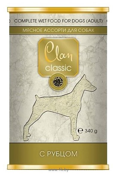 Фотографии CLAN (0.34 кг) 1 шт. Classic Мясное ассорти с рубцом для взрослых собак