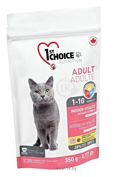 Фотографии 1st Choice INDOOR VITALITY for ADULT CATS (0.35 кг)