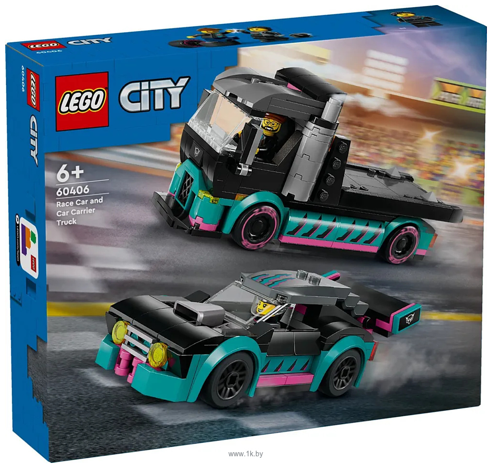 Фотографии LEGO City 60406 Гоночный автомобиль и грузовик-автовоз