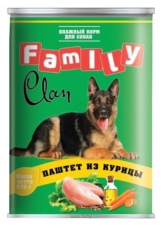 Фотографии CLAN (0.97 кг) 6 шт. Family Паштет из курицы для собак