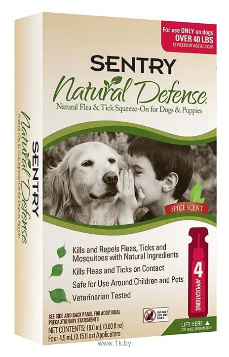 Фотографии SENTRY Natural Defense капли от блох и клещей для собак от 18 кг