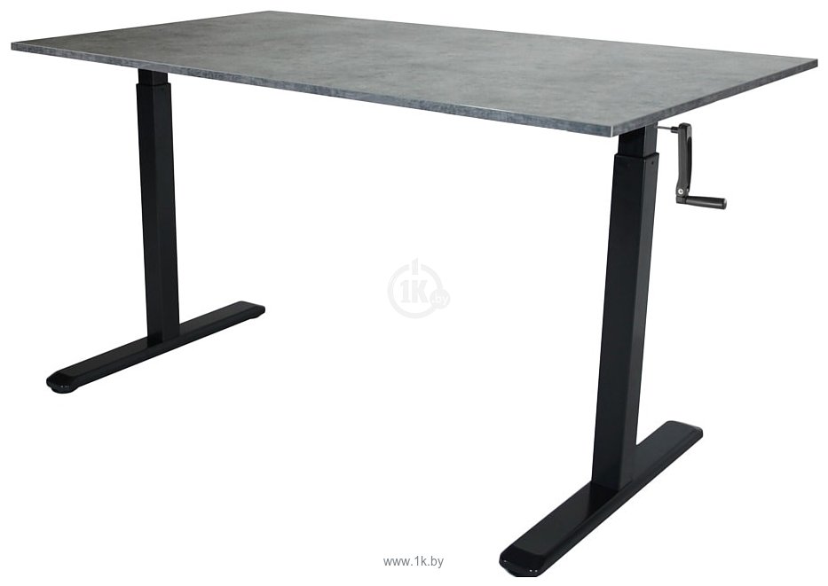Фотографии ErgoSmart Manual Desk Compact (черный/бетон)