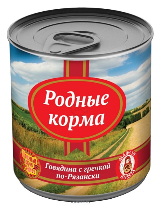 Фотографии Родные корма Говядина с гречкой по-Рязански (0.525 кг) 16 шт.