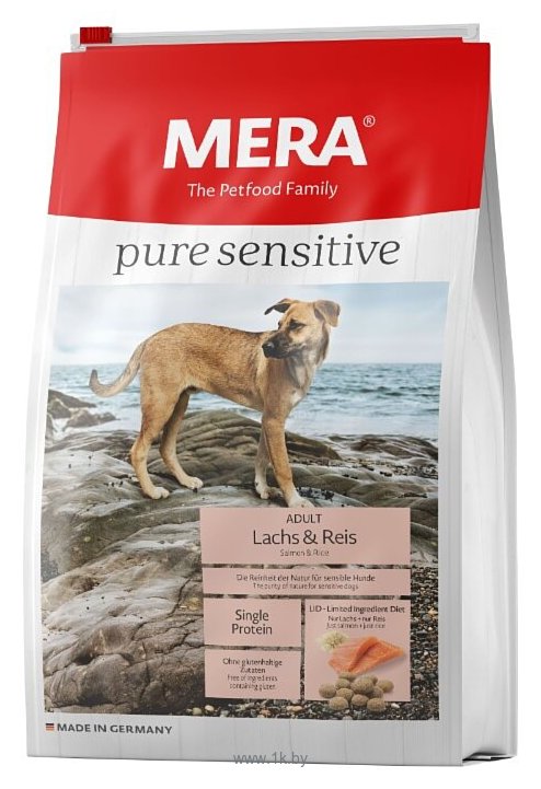 Фотографии Mera (1 кг) Pure Sensitive с лососем и рисом для взрослых собак