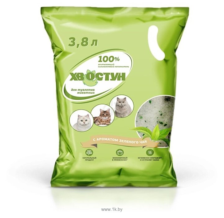Фотографии Хвостун Силикагелевый с ароматом зеленого чая 3.8л