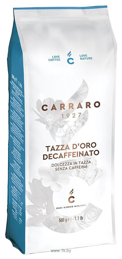 Фотографии Carraro Tazza D'oro Decaffeinato в зернах 500 г