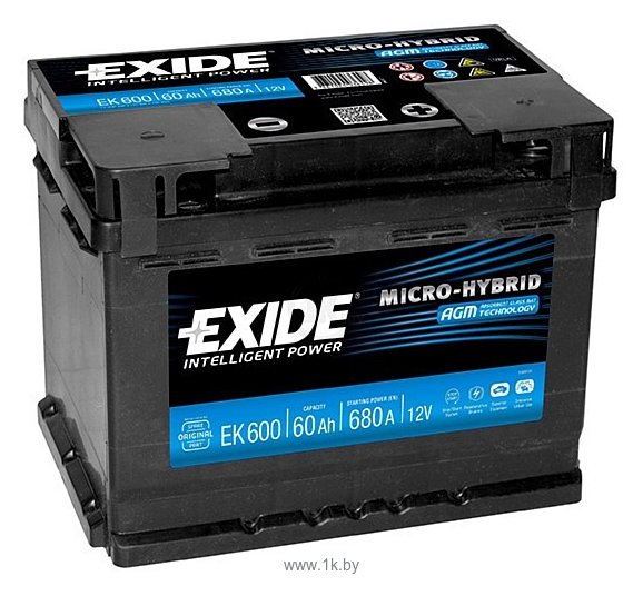 Фотографии Exide Micro-Hybrid AGM EK600 (60Ah)