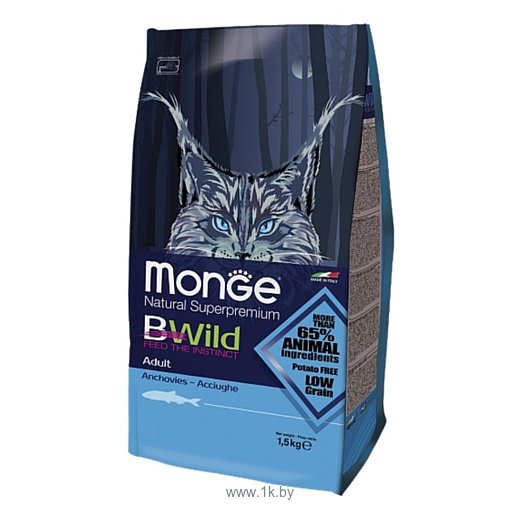 Фотографии Monge (10 кг) Bwild Cat Anchovies