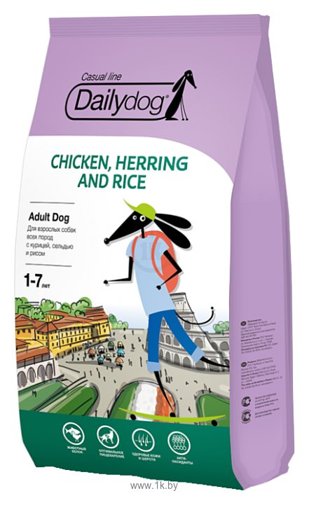 Фотографии Dailydog (12 кг) Adult Chicken, Herring and Rice
