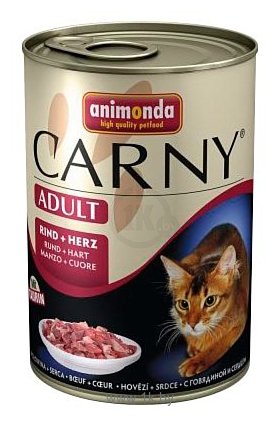 Фотографии Animonda Carny Adult для кошек с говядиной и сердцем (0.4 кг) 6 шт.