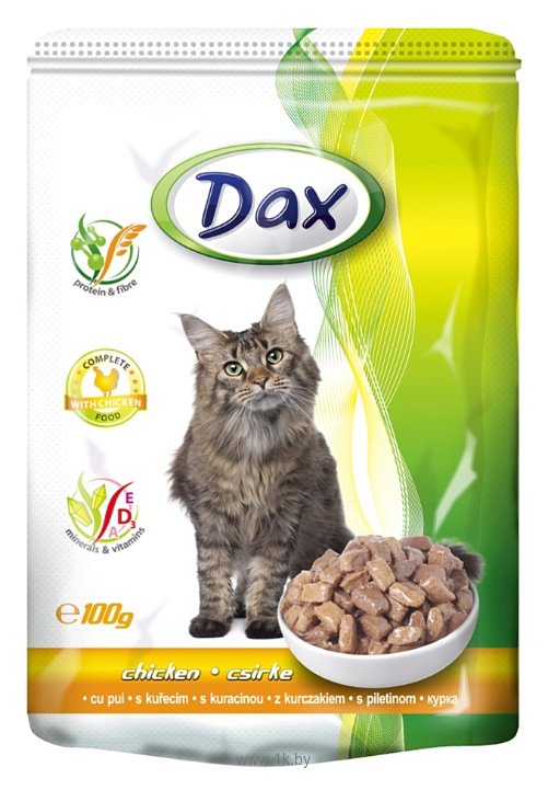 Фотографии DAX Курица для кошек пауч (0.1 кг) 24 шт.