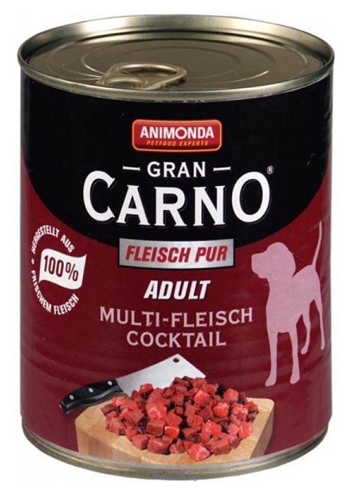 Фотографии Animonda (0.8 кг) 1 шт. GranCarno Fleisch pur Adult для собак мультимясной коктейль