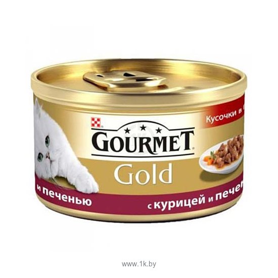 Фотографии Gourmet Gold с курицей и печенью 0.085 кг