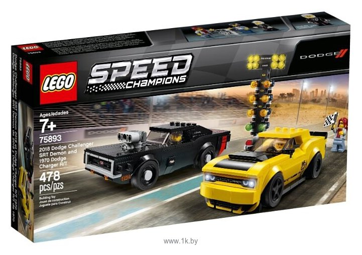 Фотографии LEGO Speed Champions 75893 Додж Чэленджер 2018 и Додж Чарджер 1970