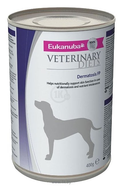 Фотографии Eukanuba Veterinary Diets Dermatosis FP for Dogs Can (0.4 кг) 12 шт.
