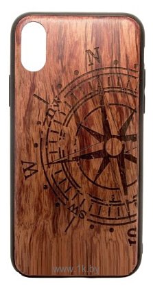 Фотографии Case Wood для Apple iPhone X (палисандр, компас)