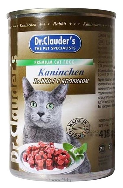 Фотографии Dr. Clauder's Premium Cat Food консервы с кроликом (0.415 кг) 1 шт.