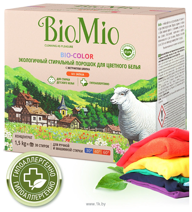 Фотографии BioMio BIO-Color для цветного белья с экстрактом хлопка 1,5 кг