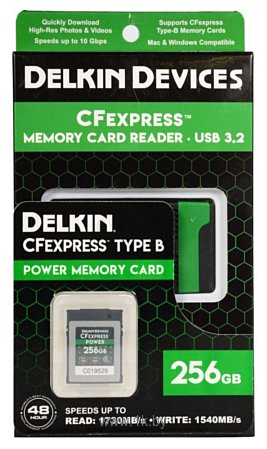Фотографии Delkin Devices CFexpress Reader and Card Bundle 256GB DCFX1-256-R
