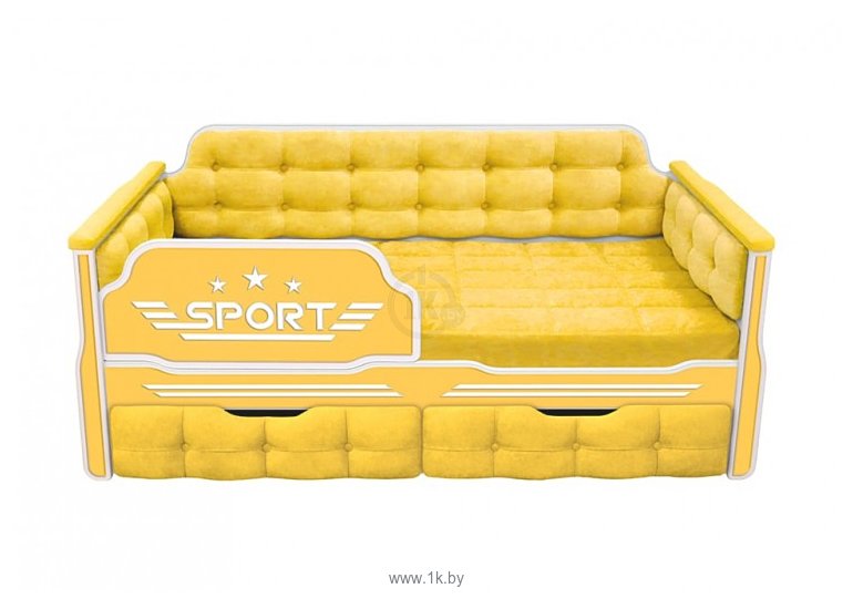 Фотографии Настоящая мебель Спорт 180x80 (вельвет, желтый)