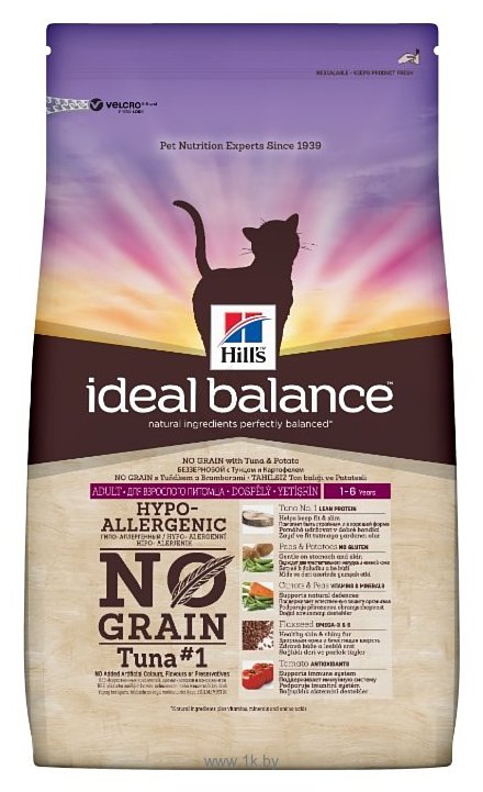 Фотографии Hill's (2 кг) Ideal Balance Feline Adult No Grain with Tuna & Potato