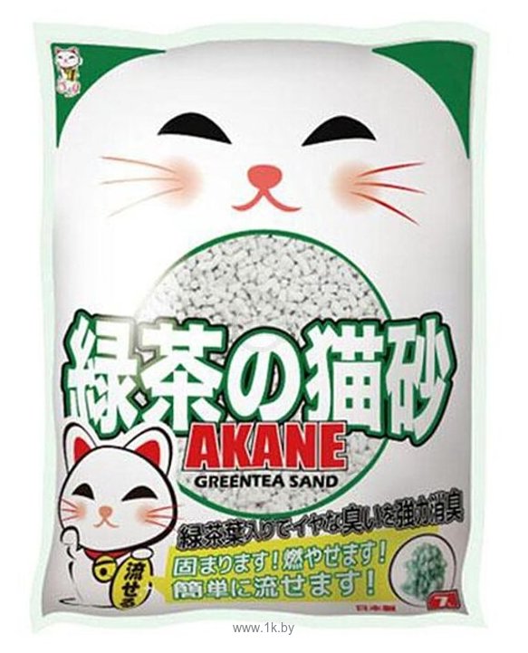 Фотографии Akane Paper Cat Litter Зеленый чай 7л