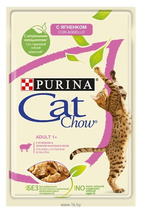 Фотографии CAT CHOW (0.085 кг) 1 шт. Adult с ягненком и зеленой фасолью в желе