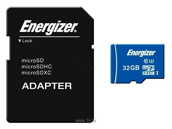 Фотографии Energizer microSDHC Class 10 UHS-I U3 95MB/s 32GB + SD adapter