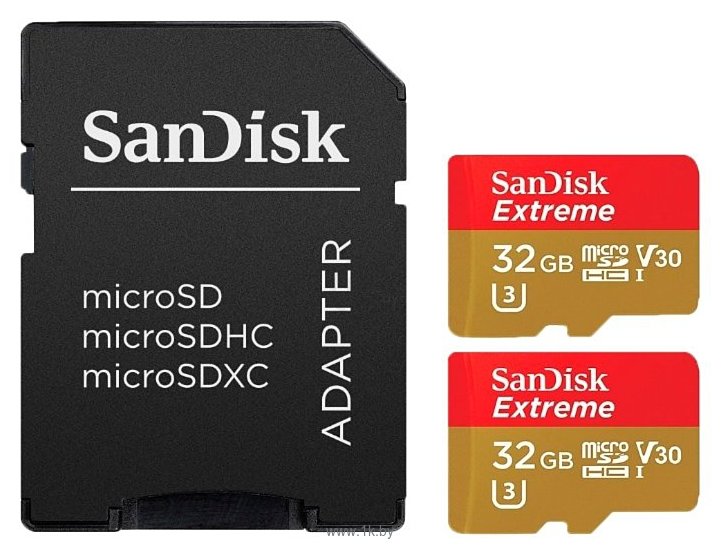 Фотографии SanDisk Extreme microSDHC Class 10 UHS Class 3 V30 90MB/s 2x32GB