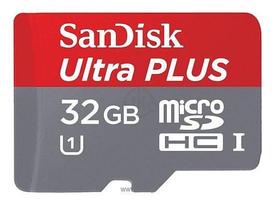 Фотографии SanDisk Ultra PLUS microSDHC Class 10 UHS Class 1 80MB/s 32GB + SD adapter